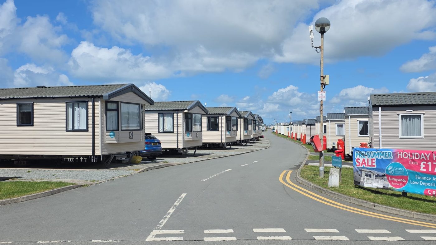Rows of static caravans on a holiday park