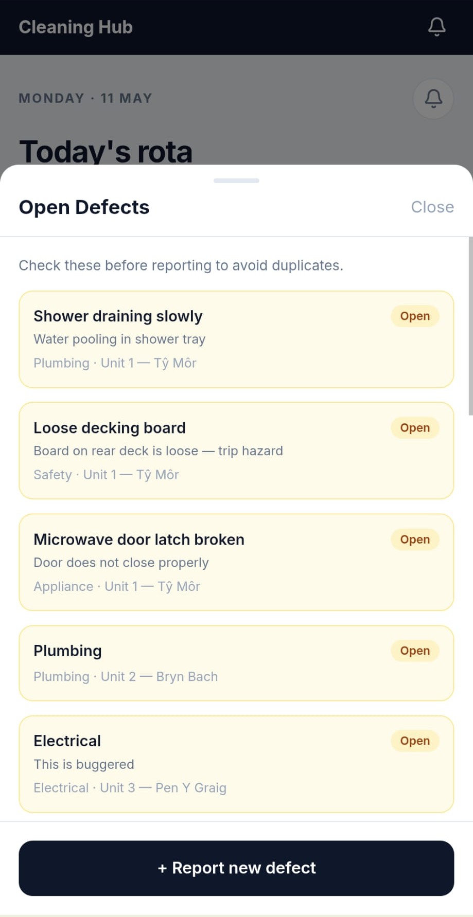 Defect logging with video evidence